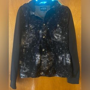 RUDE JEAN SWEATER JACKET WITH EASY TAKE OFF HOODIE. For young Men Small.